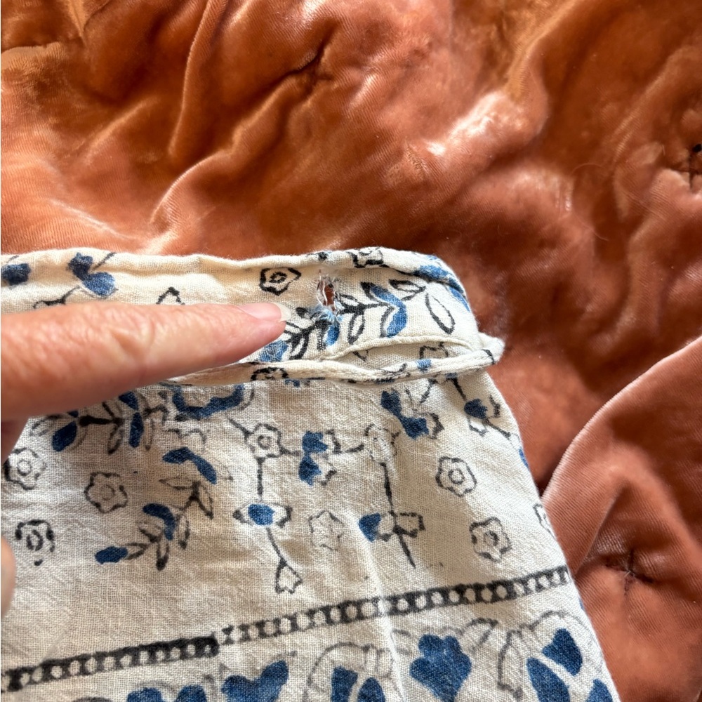 Classic 1970s Boho Surfer Wrap Skirt Indian Block Print Vintage Beach Culture - Picture 4 of 5